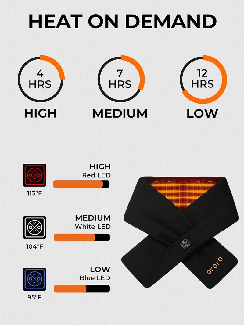 ORORO Heated Scarf, Up to 12 Hours of Warmth, Heated Neck Warmer with Rechargeable Battery - Image 3